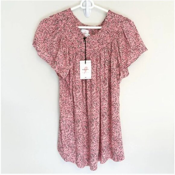 The Nines by Hatch Smock Neck Mini Ditsy Floral Top Maternity Large - Picture 1 of 7